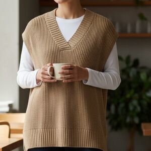 Tan Sleeveless Sweater Vest (NWOT)